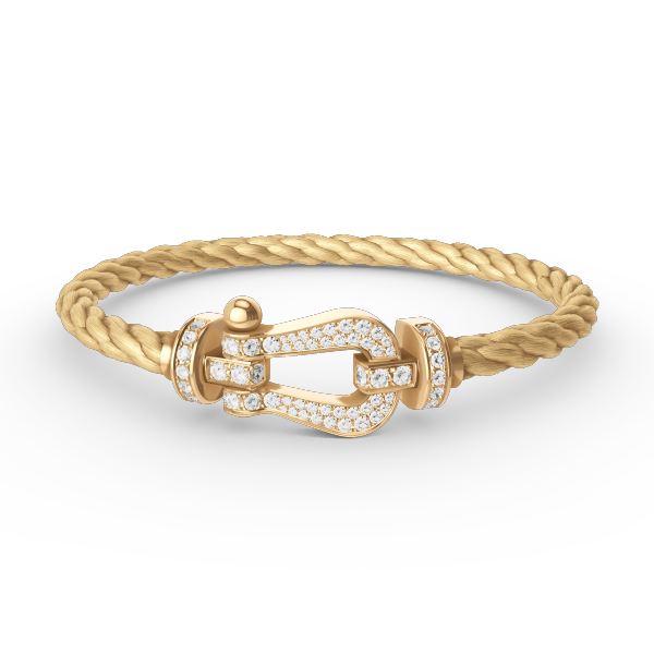 [Limara]FORCE LARGE HORSESHOE FULL DIAMOND BRACELET - GOLD