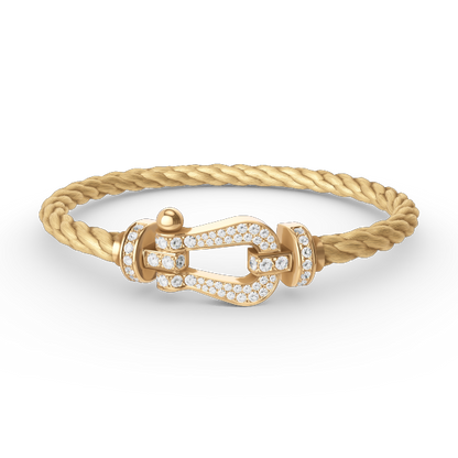 [Limara]FORCE LARGE HORSESHOE FULL DIAMOND BRACELET - GOLD