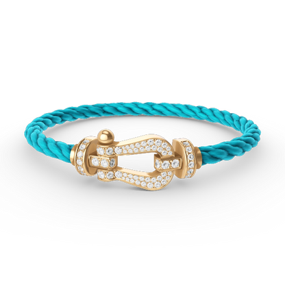[Limara]FORCE LARGE HORSESHOE FULL DIAMOND BRACELET - GOLD