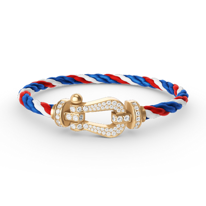 [Limara]FORCE LARGE HORSESHOE FULL DIAMOND BRACELET - GOLD