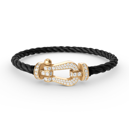 [Limara]FORCE LARGE HORSESHOE FULL DIAMOND BRACELET - GOLD