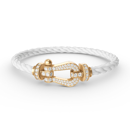 [Limara]FORCE LARGE HORSESHOE FULL DIAMOND BRACELET - GOLD