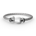 [Limara]FORCE LARGE HORSESHOE BLACK DIAMOND BRACELET - WHITE GOLD