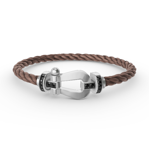 [Limara]FORCE LARGE HORSESHOE BLACK DIAMOND BRACELET - WHITE GOLD