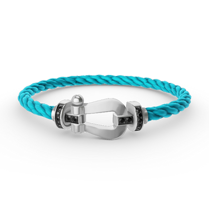[Limara]FORCE LARGE HORSESHOE BLACK DIAMOND BRACELET - WHITE GOLD