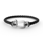 [Limara]FORCE LARGE HORSESHOE BLACK DIAMOND BRACELET - WHITE GOLD