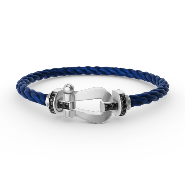 [Limara]FORCE LARGE HORSESHOE BLACK DIAMOND BRACELET - WHITE GOLD