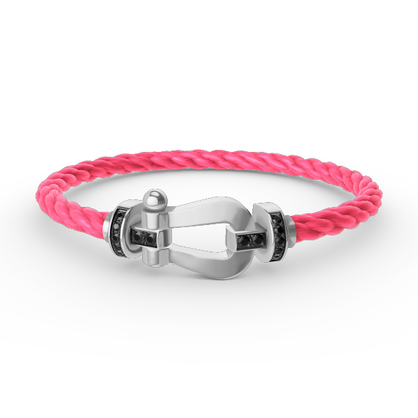 [Limara]FORCE LARGE HORSESHOE BLACK DIAMOND BRACELET - WHITE GOLD