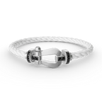 [Limara]FORCE LARGE HORSESHOE BLACK DIAMOND BRACELET - WHITE GOLD