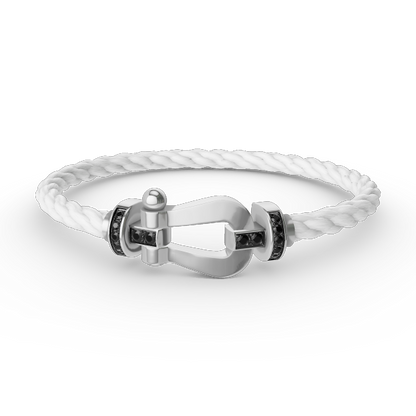 [Limara]FORCE LARGE HORSESHOE BLACK DIAMOND BRACELET - WHITE GOLD