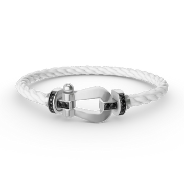 [Limara]FORCE LARGE HORSESHOE BLACK DIAMOND BRACELET SILVER