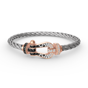 [Limara]FORCE LARGE HORSESHOE BLACK WHITE DIAMOND BRACELET ROSE GOLD