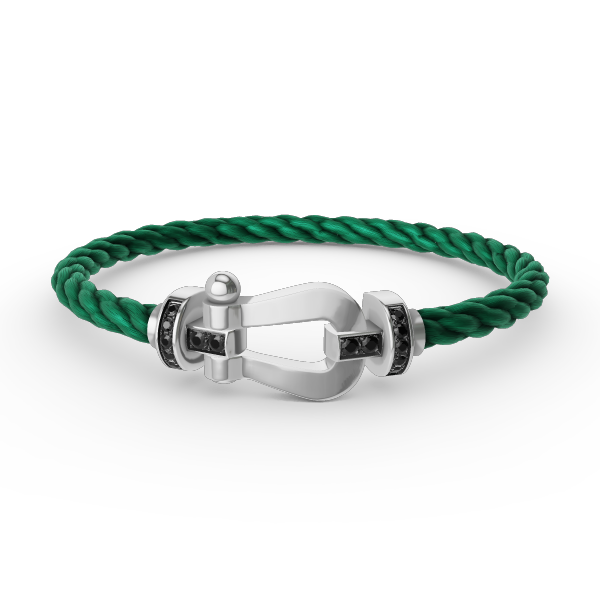 [Limara]FORCE LARGE HORSESHOE BLACK DIAMOND BRACELET - WHITE GOLD