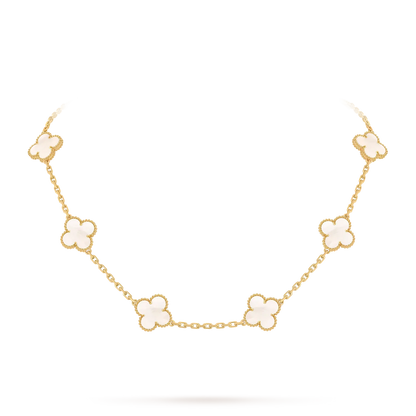 [Limara]CLASSIC LUCKY 10-MOTIF CLOVER NECKLACE GOLD COLLECTION