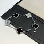[Limara]LUCKY CLOVER 5モチーフブレスレット - BLACK OXNYコレクション