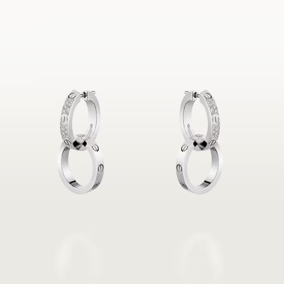 [Limara] LOVE 3.3MM DANGLE HALF DIAMOND EARRINGS