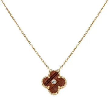 [Limara]CLOVER 15MM DIAMOND AND YELLOW TIGER'S EYE AGATE necklace