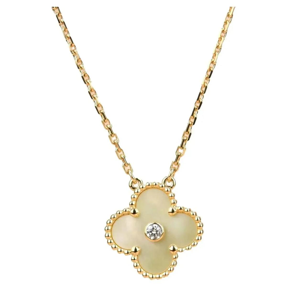 [Limara]CLOVER 15MM DIAMOND GOLD MOTHER OF PEARL NECKLACE