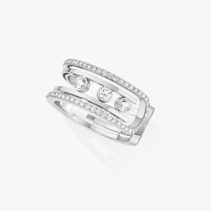 [Limara]OPEN MOVE 10-DIAMOND PAVÉ RING