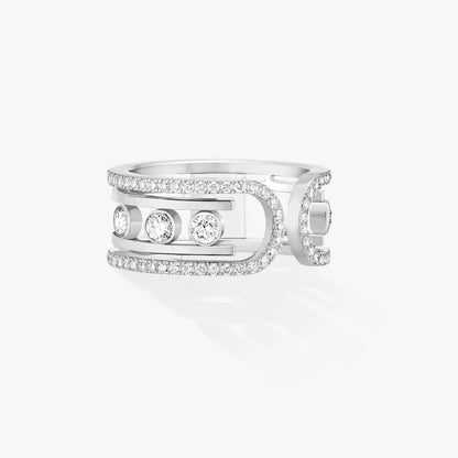 [Limara]OPEN MOVE 10-DIAMOND PAVÉ RING