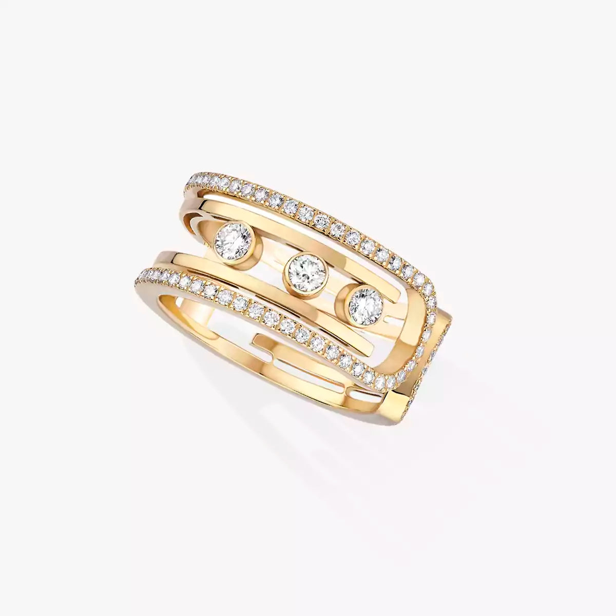 [Limara]OPEN MOVE 10-DIAMOND PAVÉ RING
