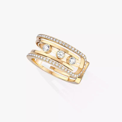 [Limara]OPEN MOVE 10-DIAMOND PAVÉ RING