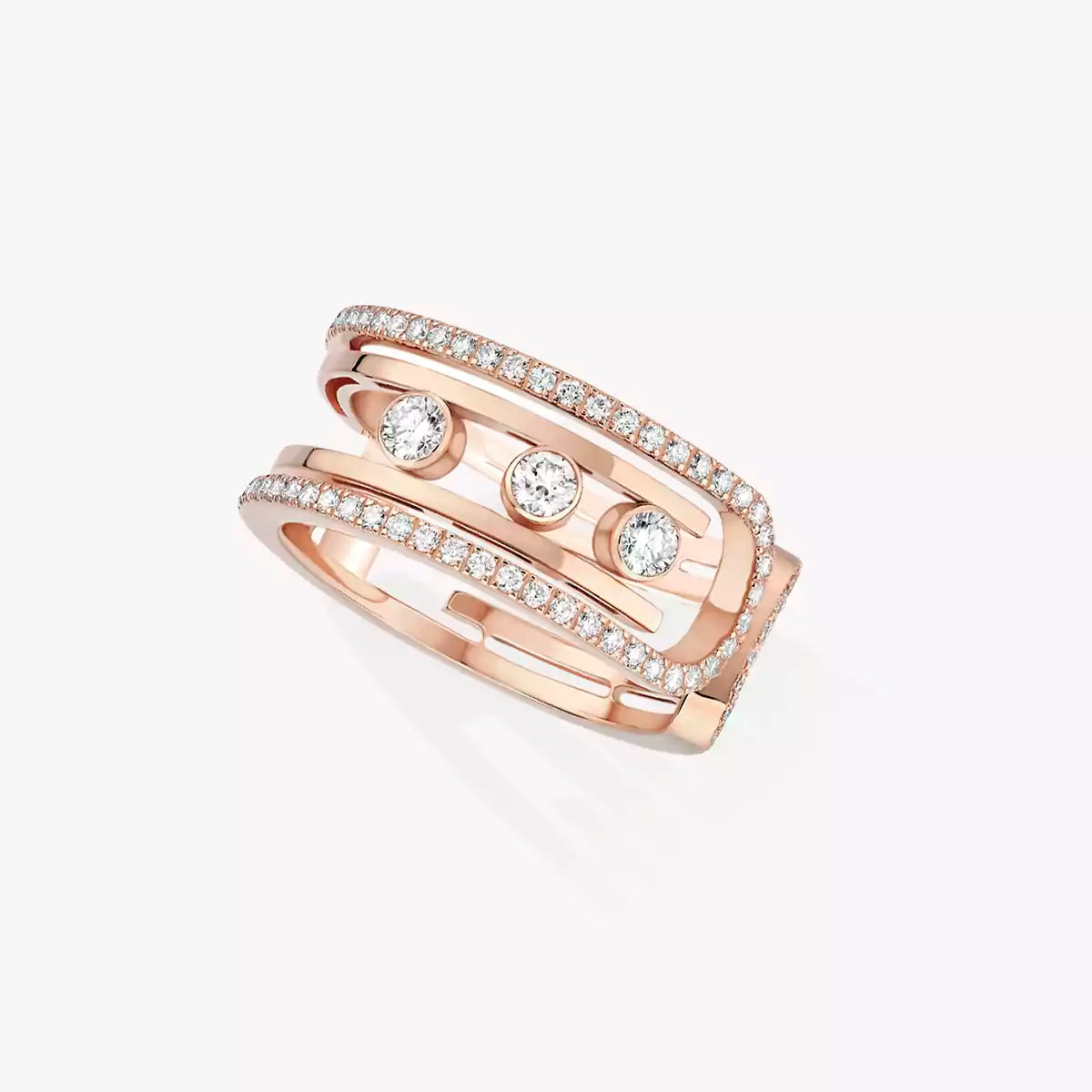 [Limara]OPEN MOVE 10-DIAMOND PAVÉ RING