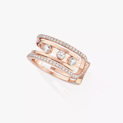 [Limara]OPEN MOVE 10-DIAMOND PAVÉ RING