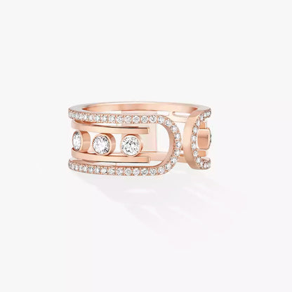 [Limara]OPEN MOVE 10-DIAMOND PAVÉ RING