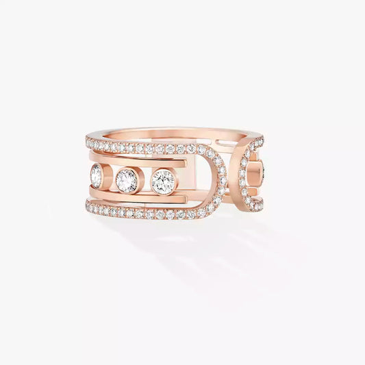[Limara]OPEN MOVE 10-DIAMOND PAVÉ RING