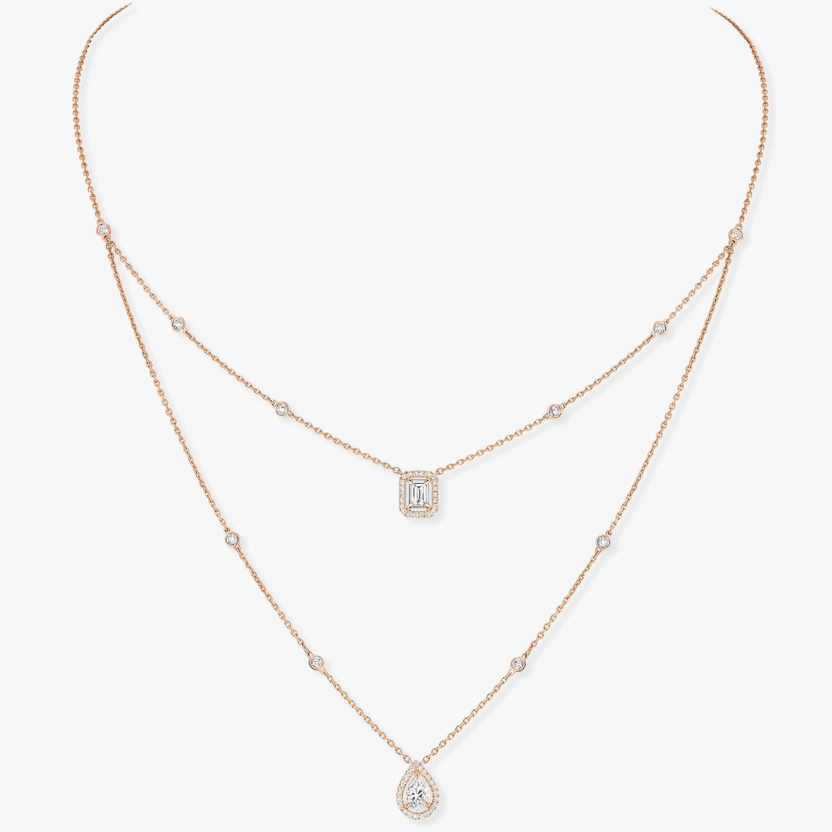 [Limara]MY TWIN 2 ROW DIAMOND NECKLACE