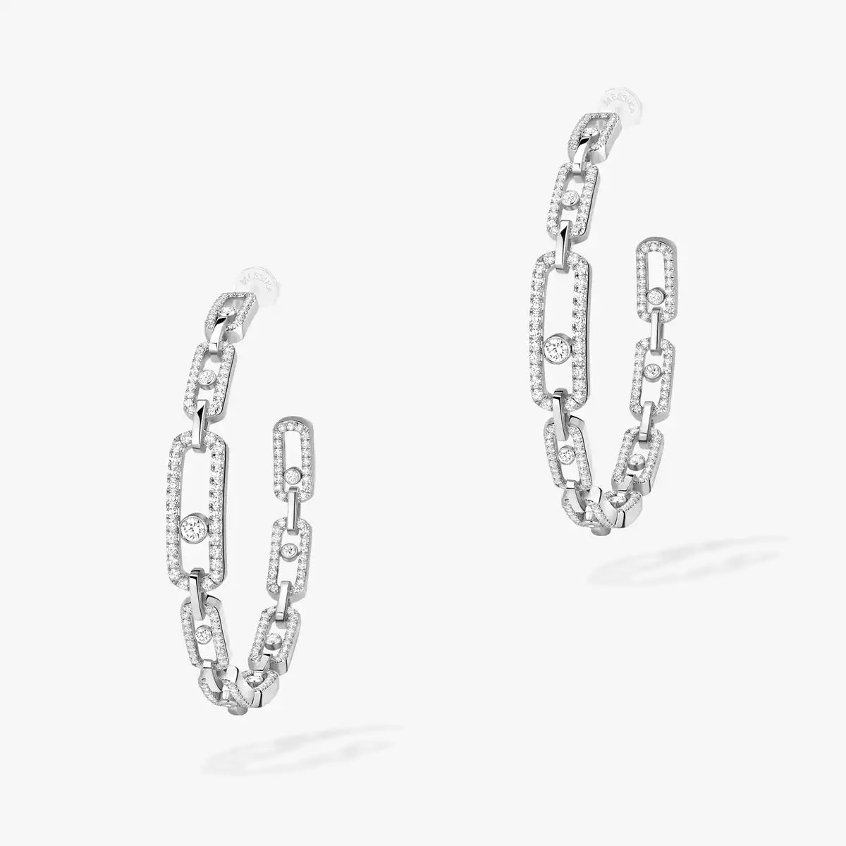 [Limara]MOVE LINK KINETIC DIAMOND HOOP EARRINGS