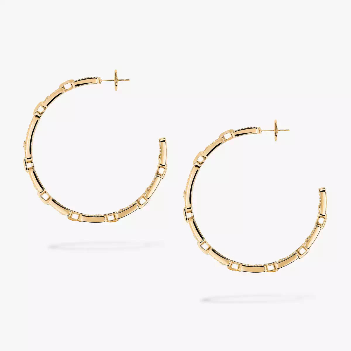 [Limara]MOVE LINK KINETIC DIAMOND HOOP EARRINGS