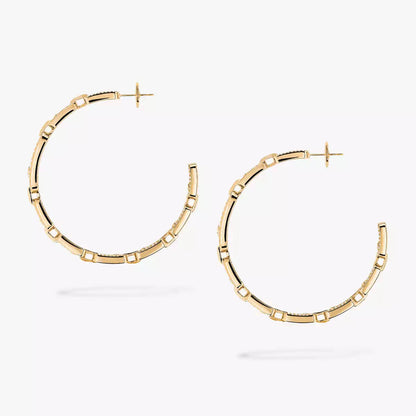 [Limara]MOVE LINK KINETIC DIAMOND HOOP EARRINGS