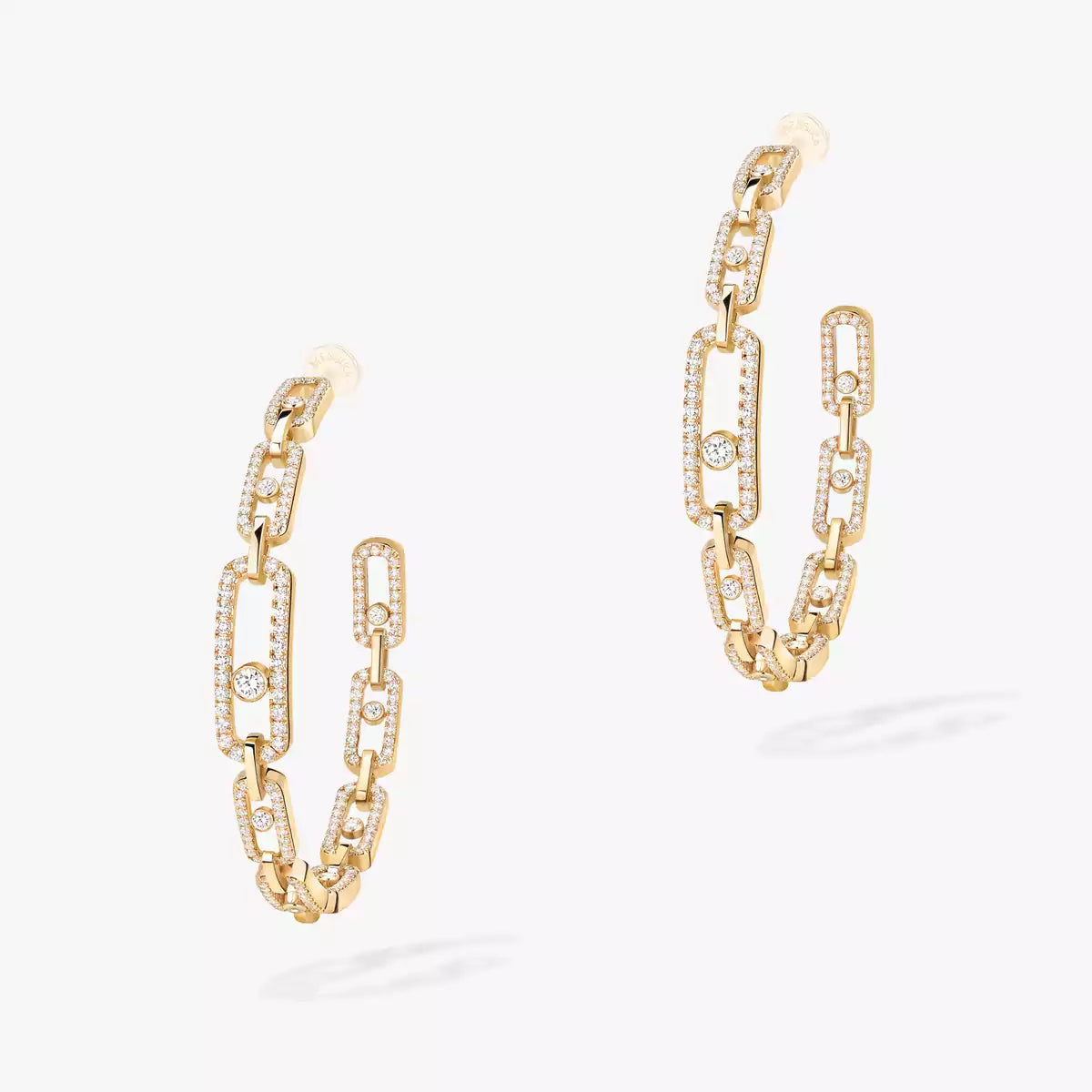 [Limara]MOVE LINK KINETIC DIAMOND HOOP EARRINGS