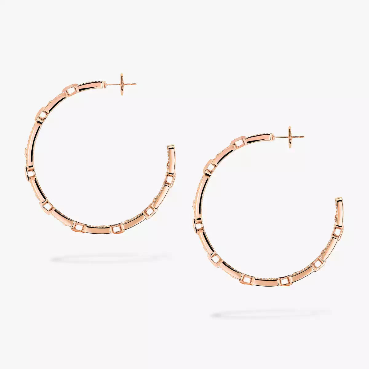 [Limara]MOVE LINK KINETIC DIAMOND HOOP EARRINGS