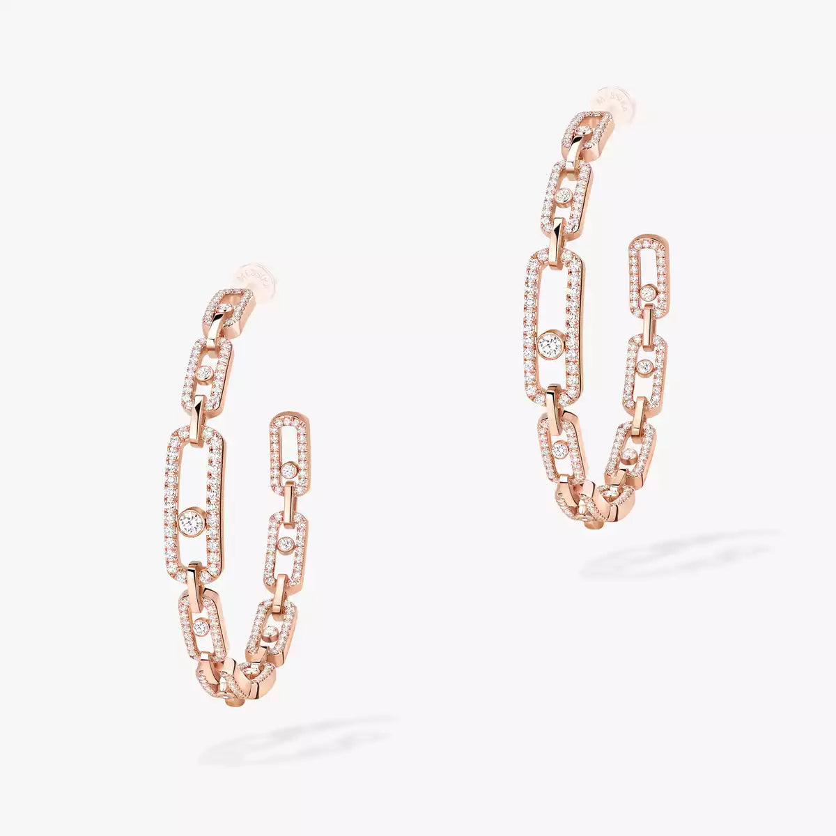 [Limara]MOVE LINK KINETIC DIAMOND HOOP EARRINGS