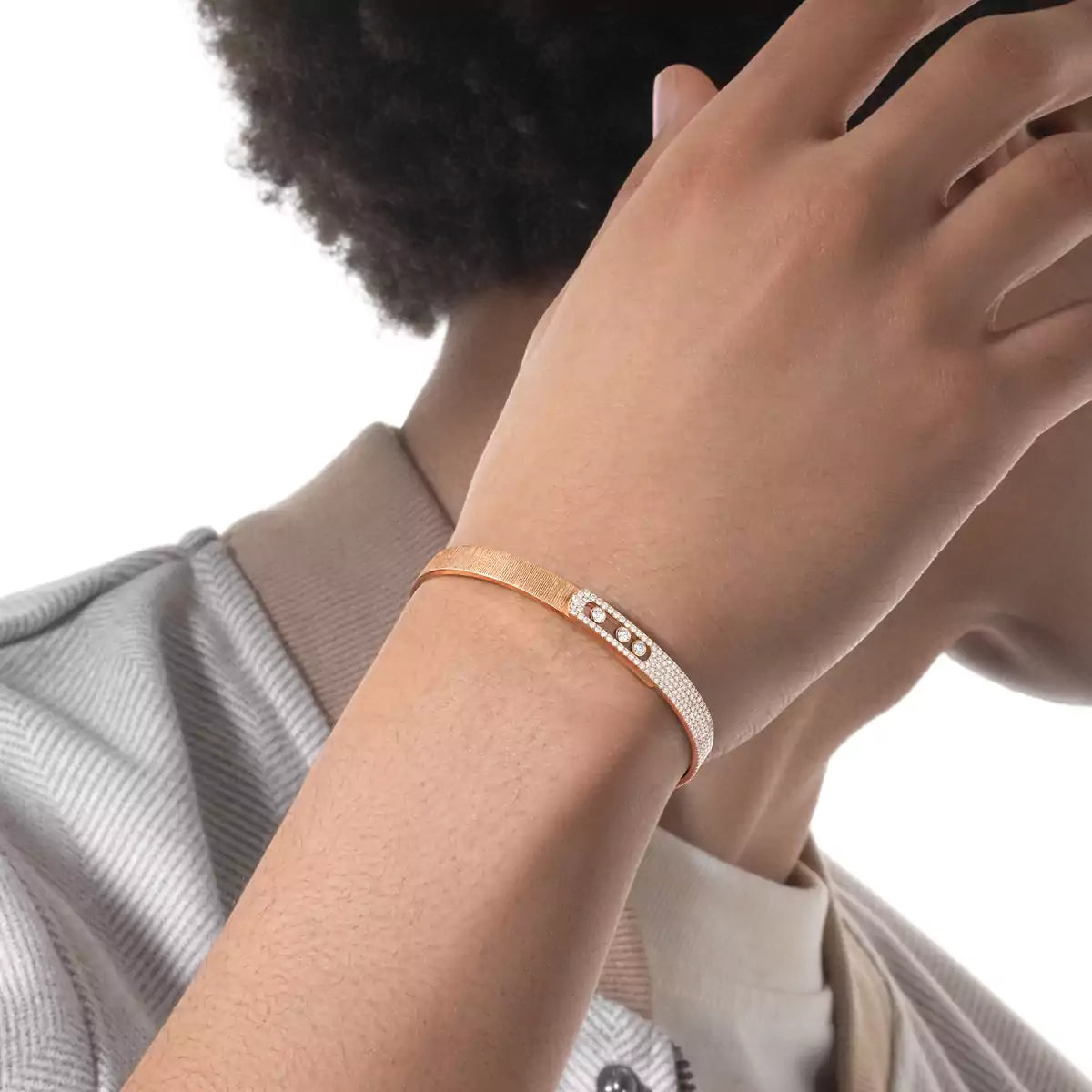 [Limara]Move Noa Ciselé half pavé bangle