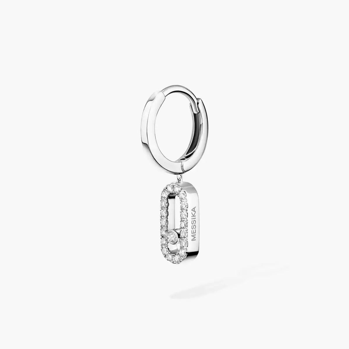 [Limara]Move Uno Single Diamond Hoop Earring