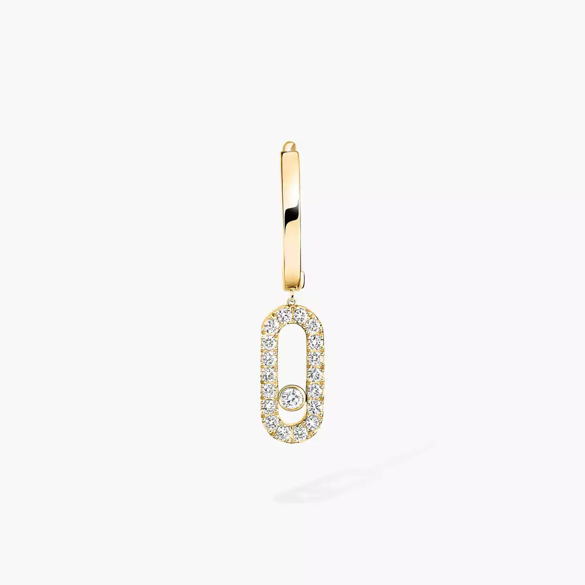 [Limara]Move Uno Single Diamond Hoop Earring