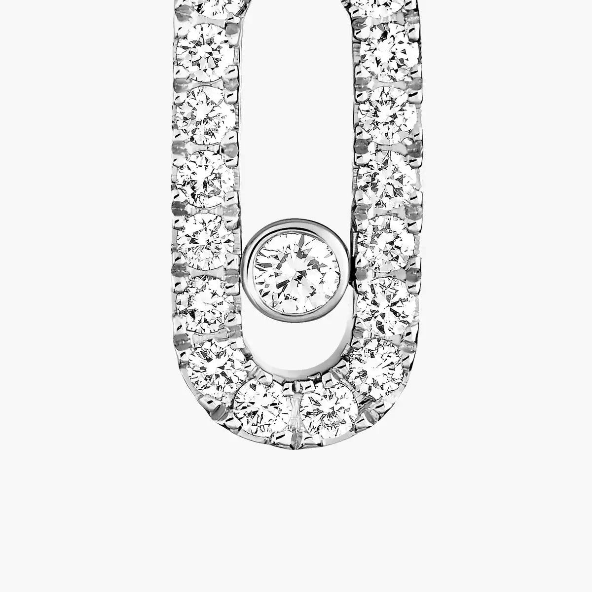 [Limara]Move Uno Single Diamond Hoop Earring