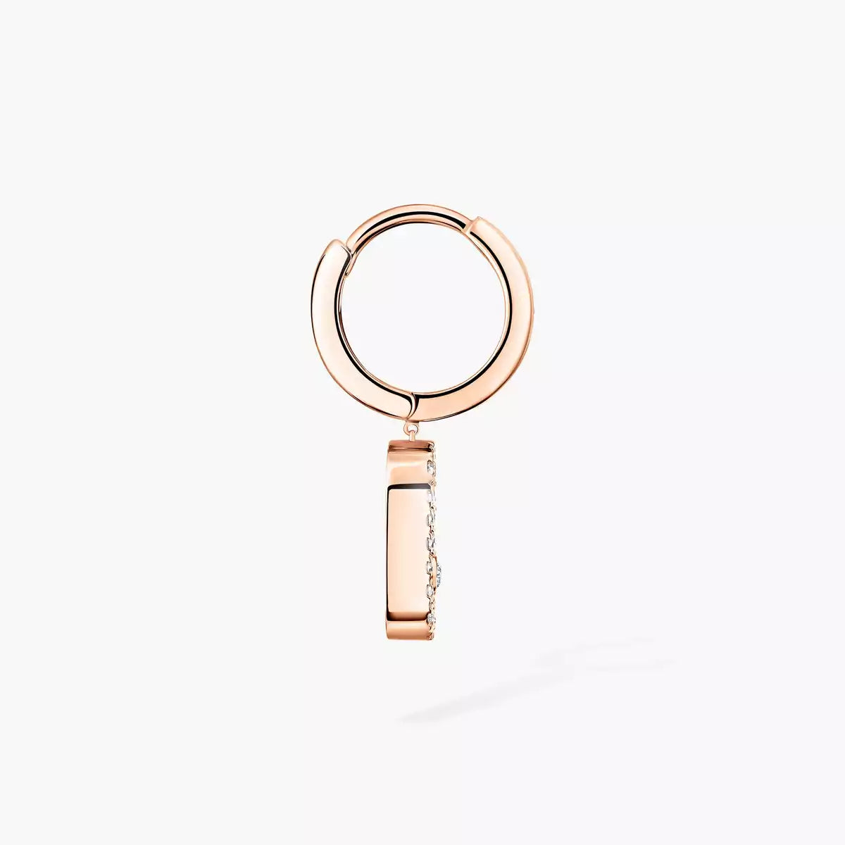 [Limara]Move Uno Single Diamond Hoop Earring