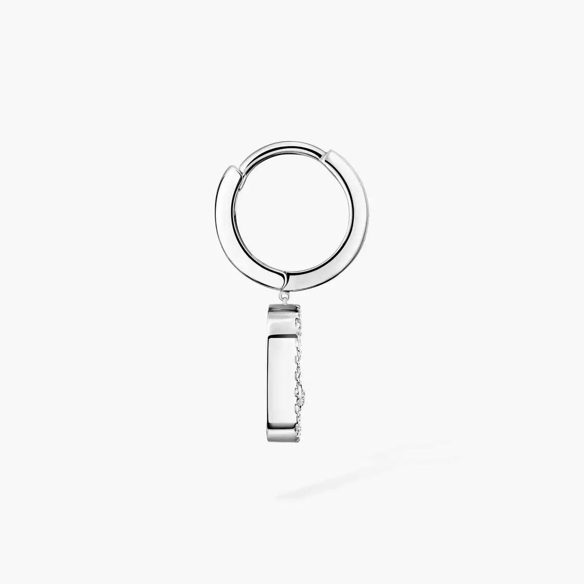 [Limara]Move Uno Single Diamond Hoop Earring