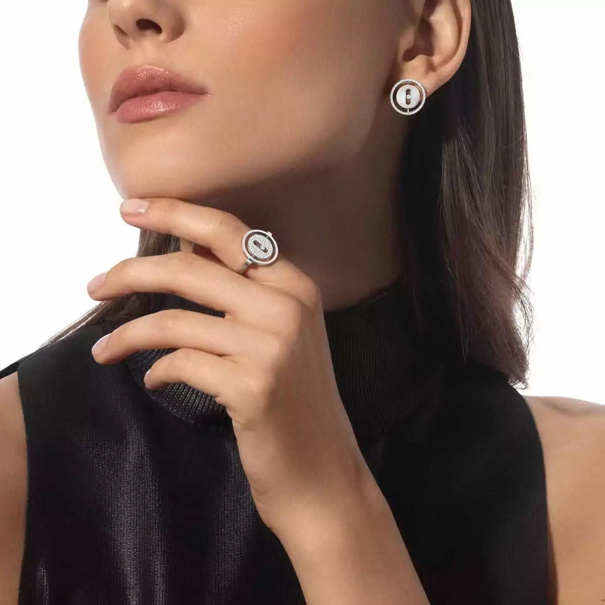 [Limara]Lucky Move Diamond Earrings