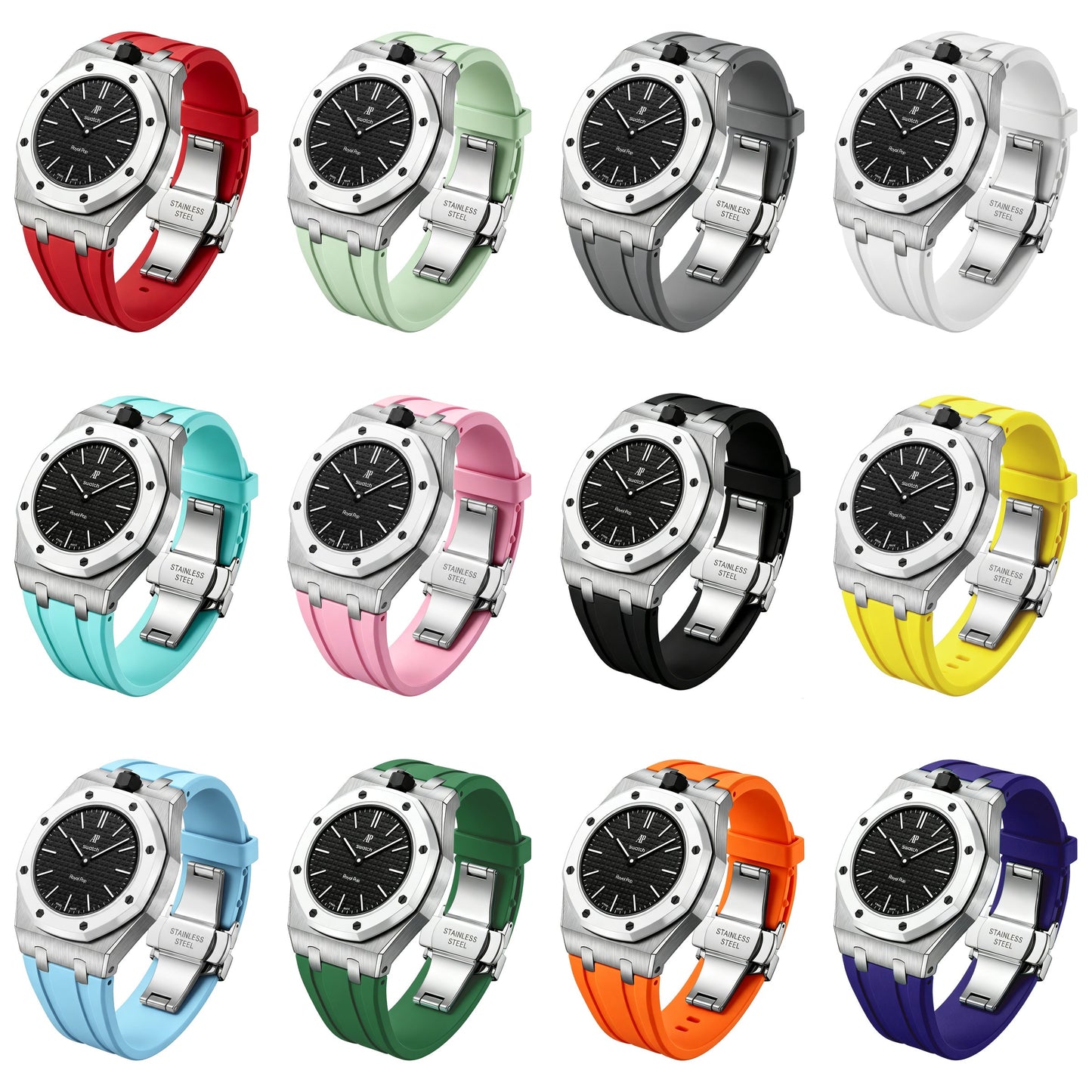[Limara]Royal Oak Pop Exclusive Steel Case & Silicone Strap With Cradle