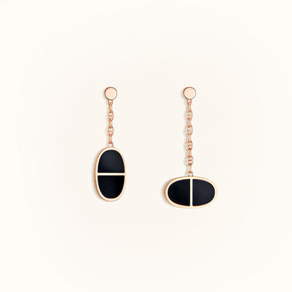[Limara]CHAINE VERSO BLACK CERAMIC EARRINGS