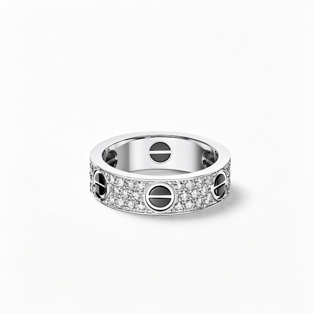 [Limara] LOVE RING 5.5MM DIAMONDS PAVED CERAMIC