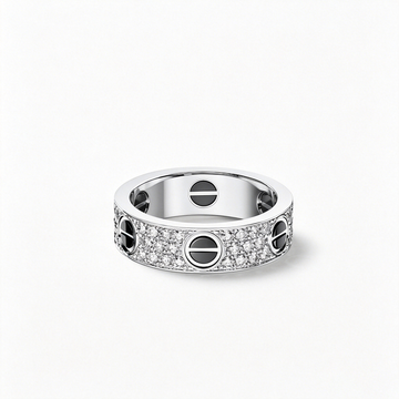 [Limara] LOVE RING 5.5MM DIAMONDS PAVED CERAMIC