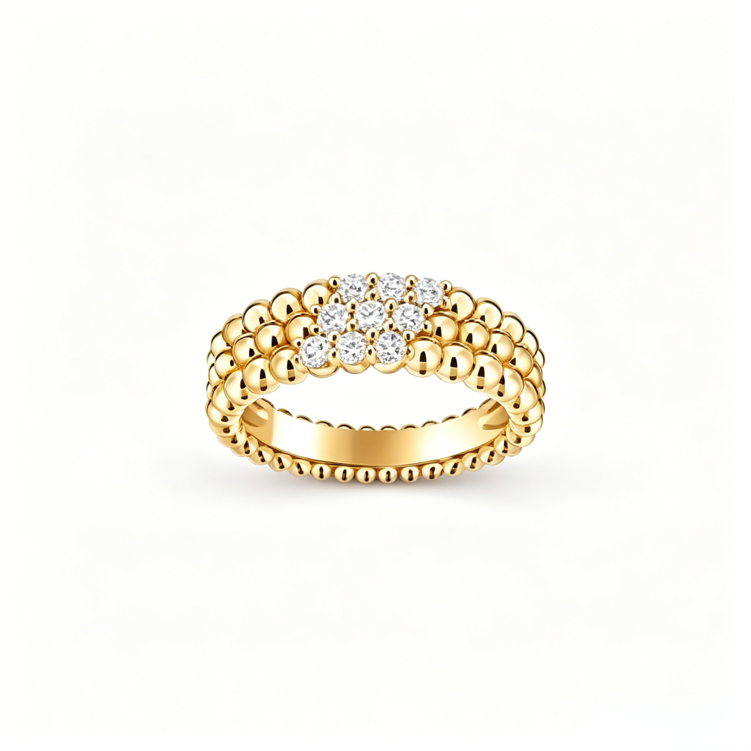 [Limara]  THREE-ROW DIAMOND RING