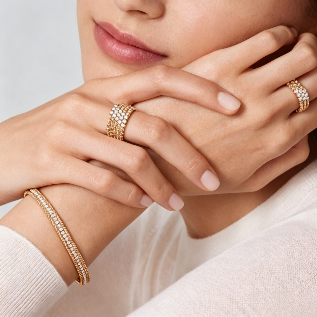 [Limara]  THREE-ROW DIAMOND RING